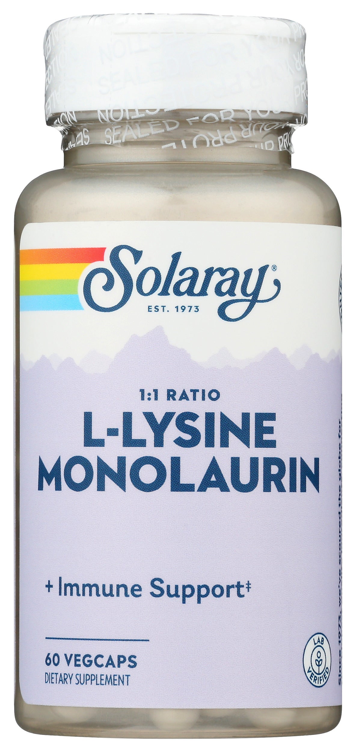 Solaray L-Lysine Monolaurin 60 VegCaps Front