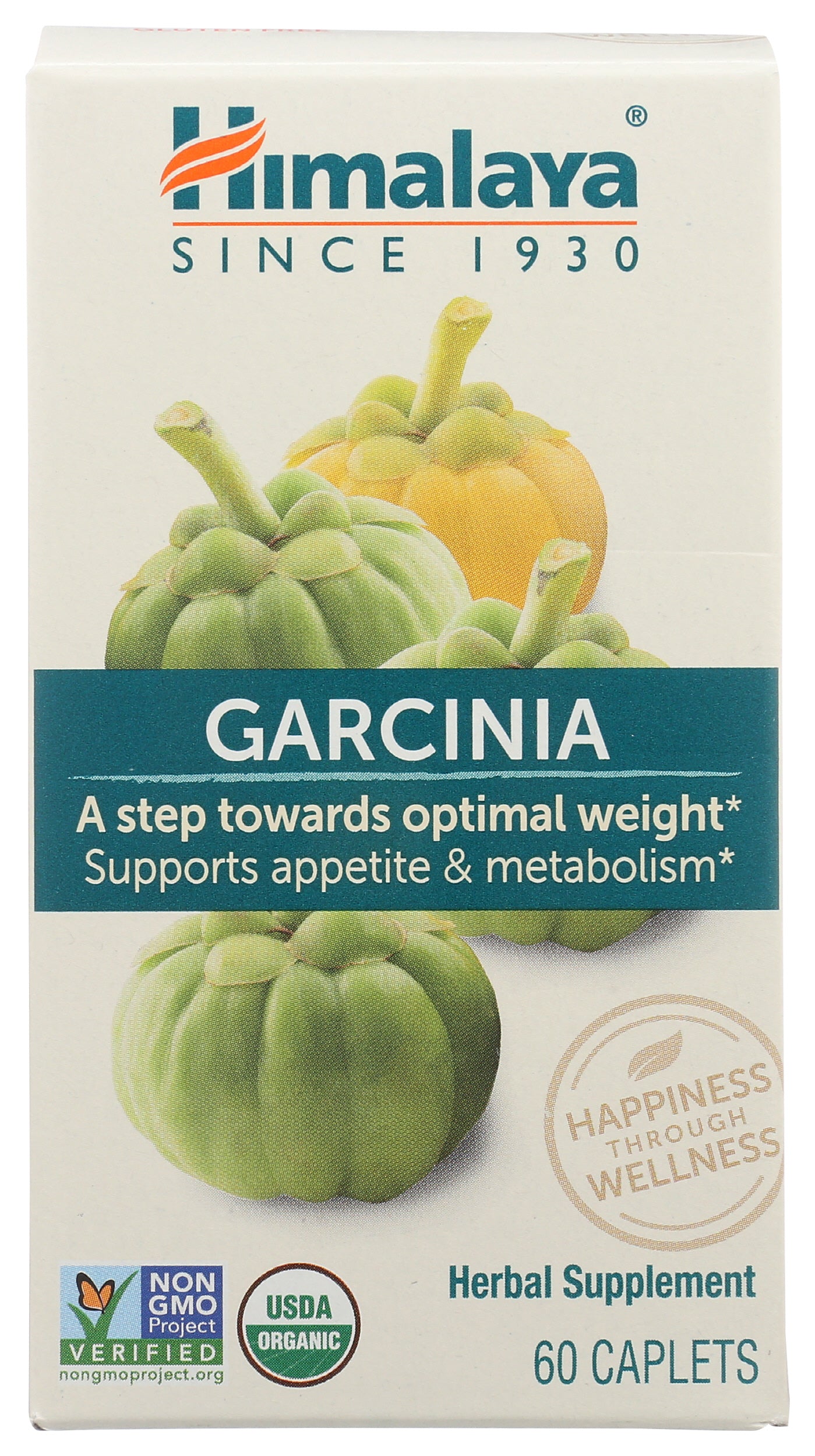 Himalaya Organic Garcinia 1 Month Supply 60 Caplets Front of Box