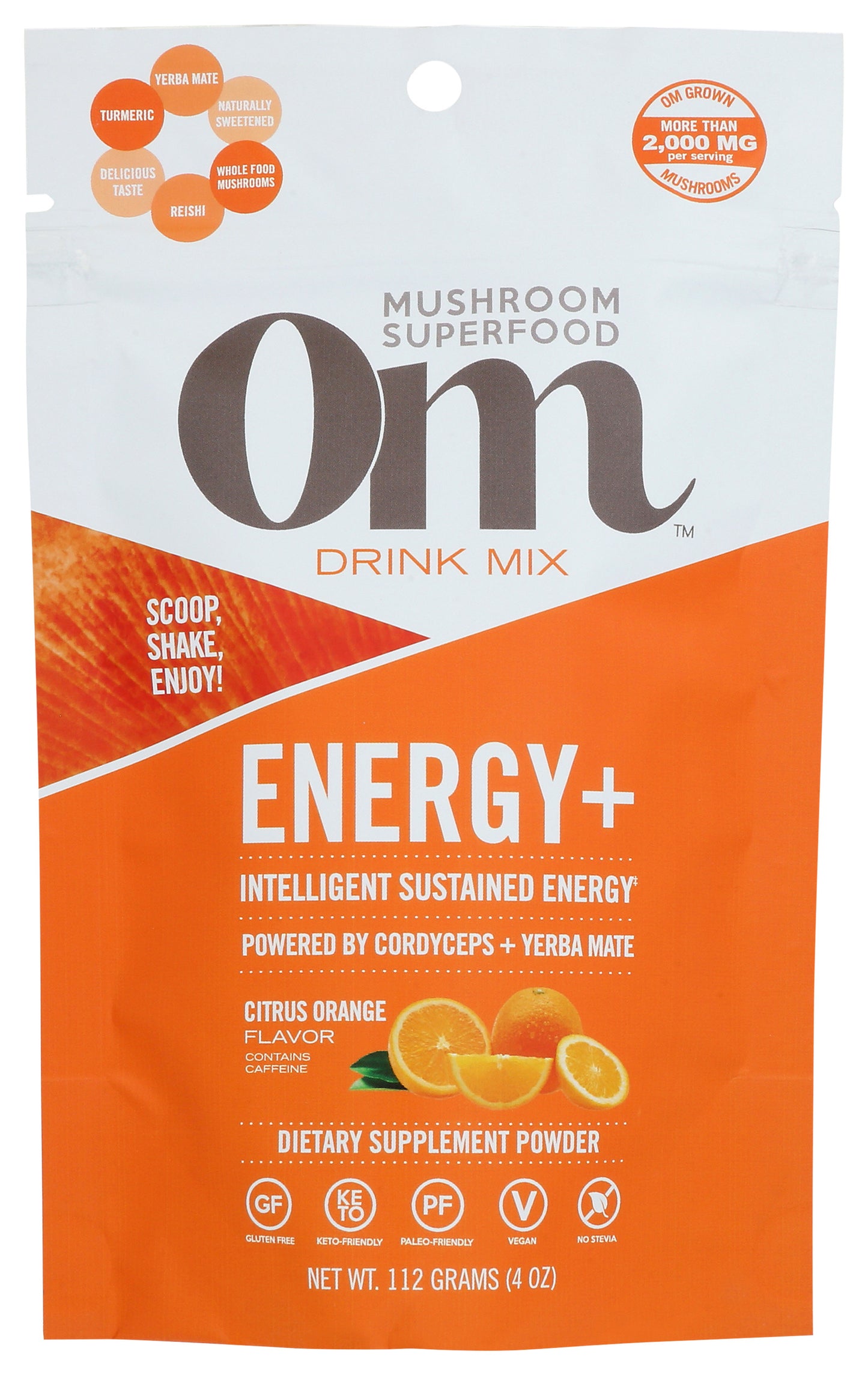 Om Energy+ 4oz Front of Bag