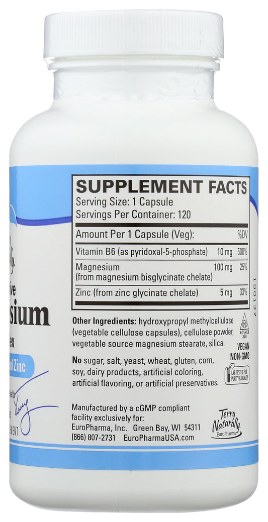 Terry Naturally BioActive Magnesium Complex w/ P-5-P and Zinc 120 Capsules