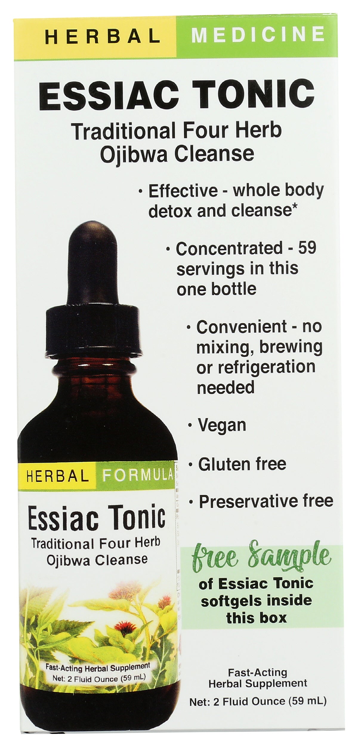 Herbs Etc. Essiac Tonic 2 Fl. Oz. Front of Box