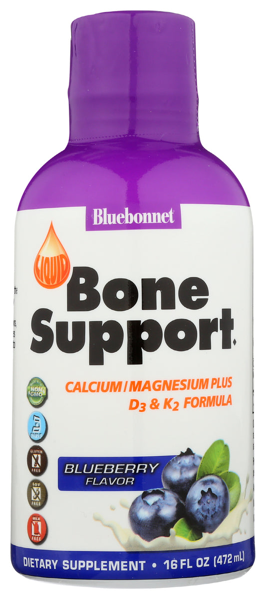 BlueBonnet Bone Support Blueberry Flavor 16 fl oz Front of Bottle