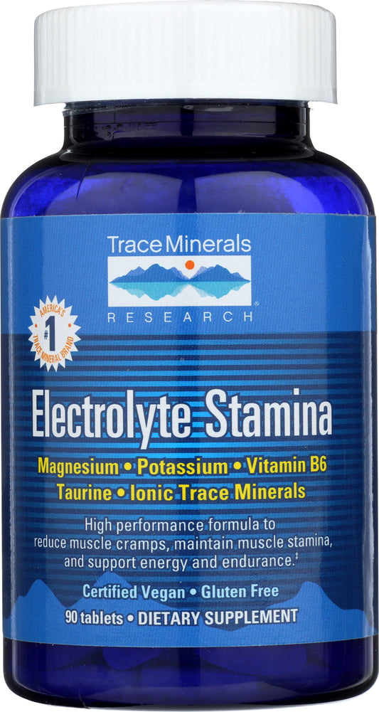 Trace Minerals Electrolyte Stamina 90 Tablets Front of Bottle