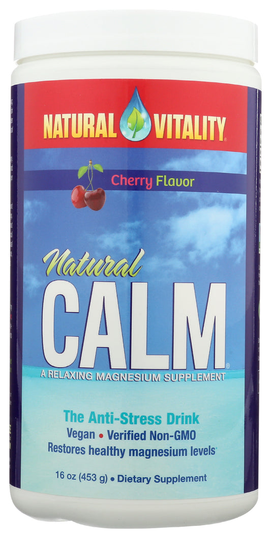 Natural Vitality Calm Magnesium Supplement Cherry Flavor 16oz