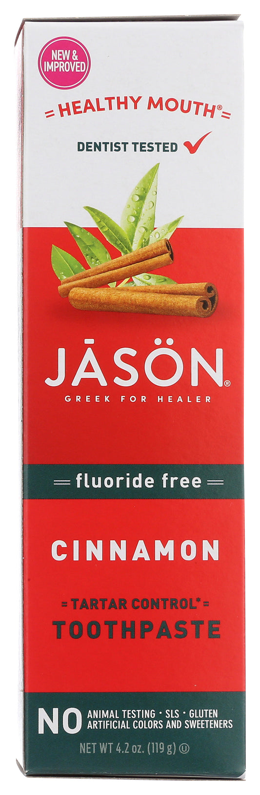 Jason Healthy Mouth Cinnamon Fluoride Free Toothpaste 4.2 oz