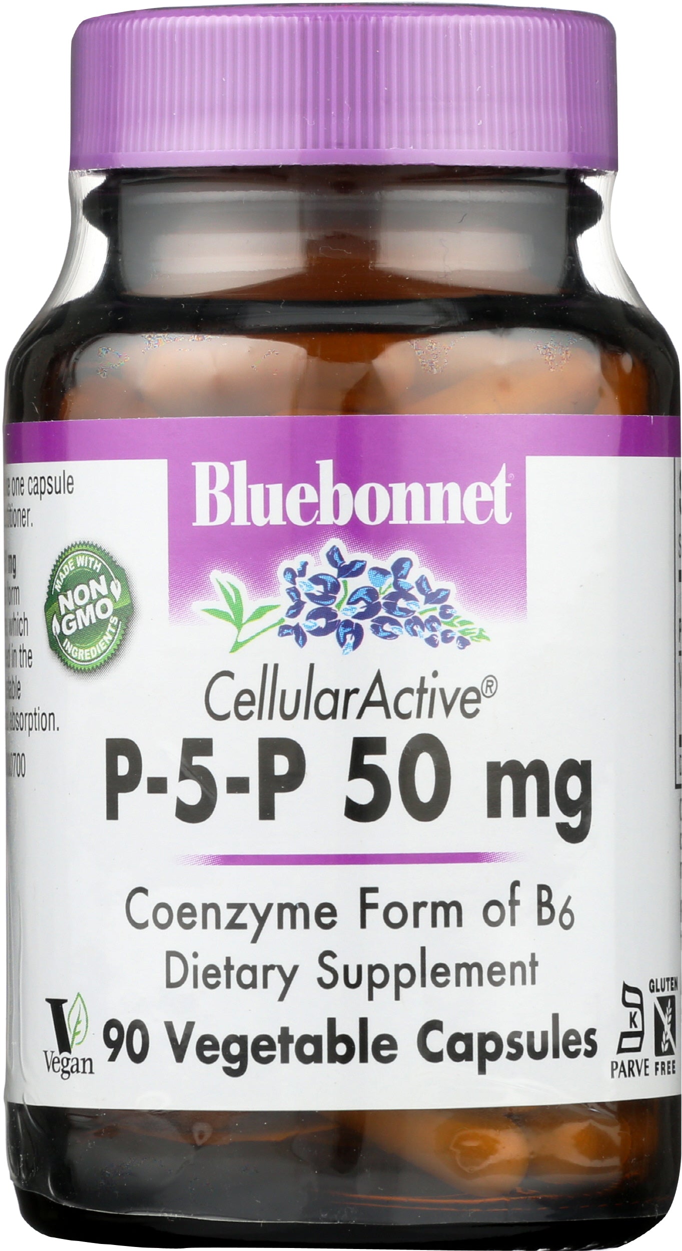 Bluebonnet P5P 50mg 90 Vegetable Capsules Front of Bottle