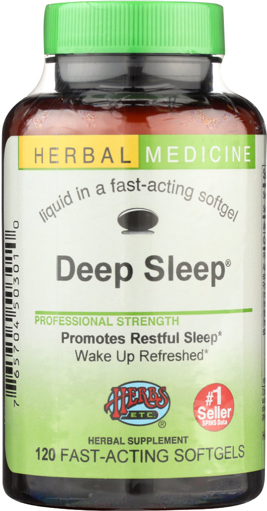 Herbs Etc. Deep Sleep 120 Soft Gels Front of Bottle