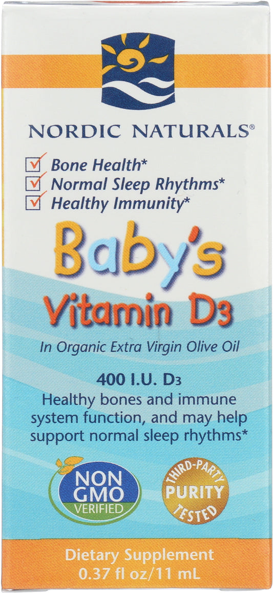 Nordic Naturals Baby's Vitamin D3 0.37 fl. oz. Front