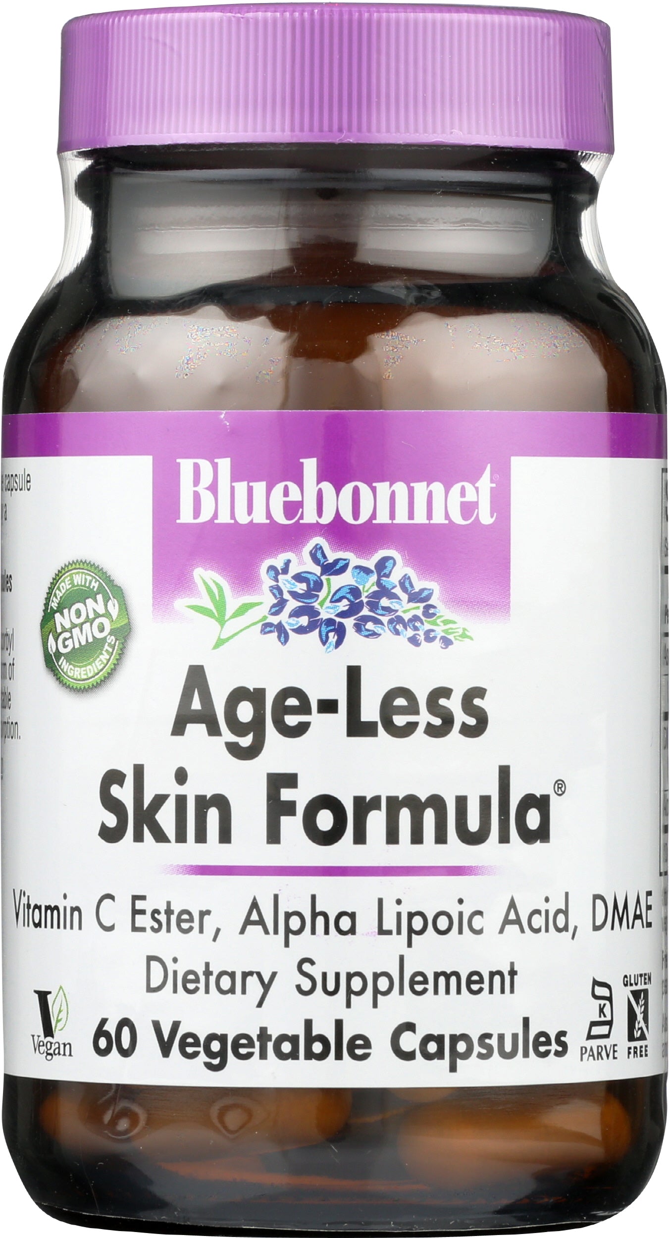 Bluebonnet Age-Less Skin Formula 60 Vegetable Capsules Front