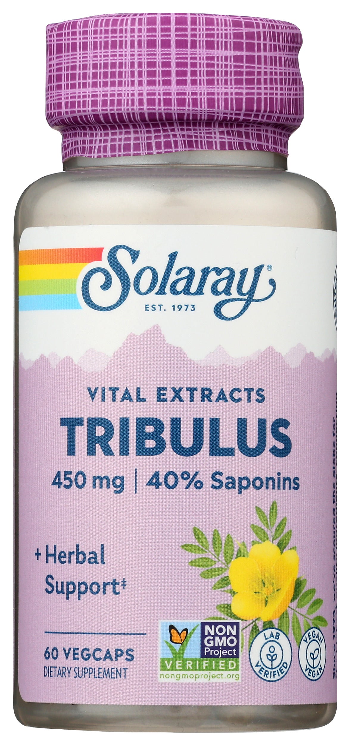 Solaray Tribulus Fruit Extract 450mg 60 VegCaps Front of Bottle