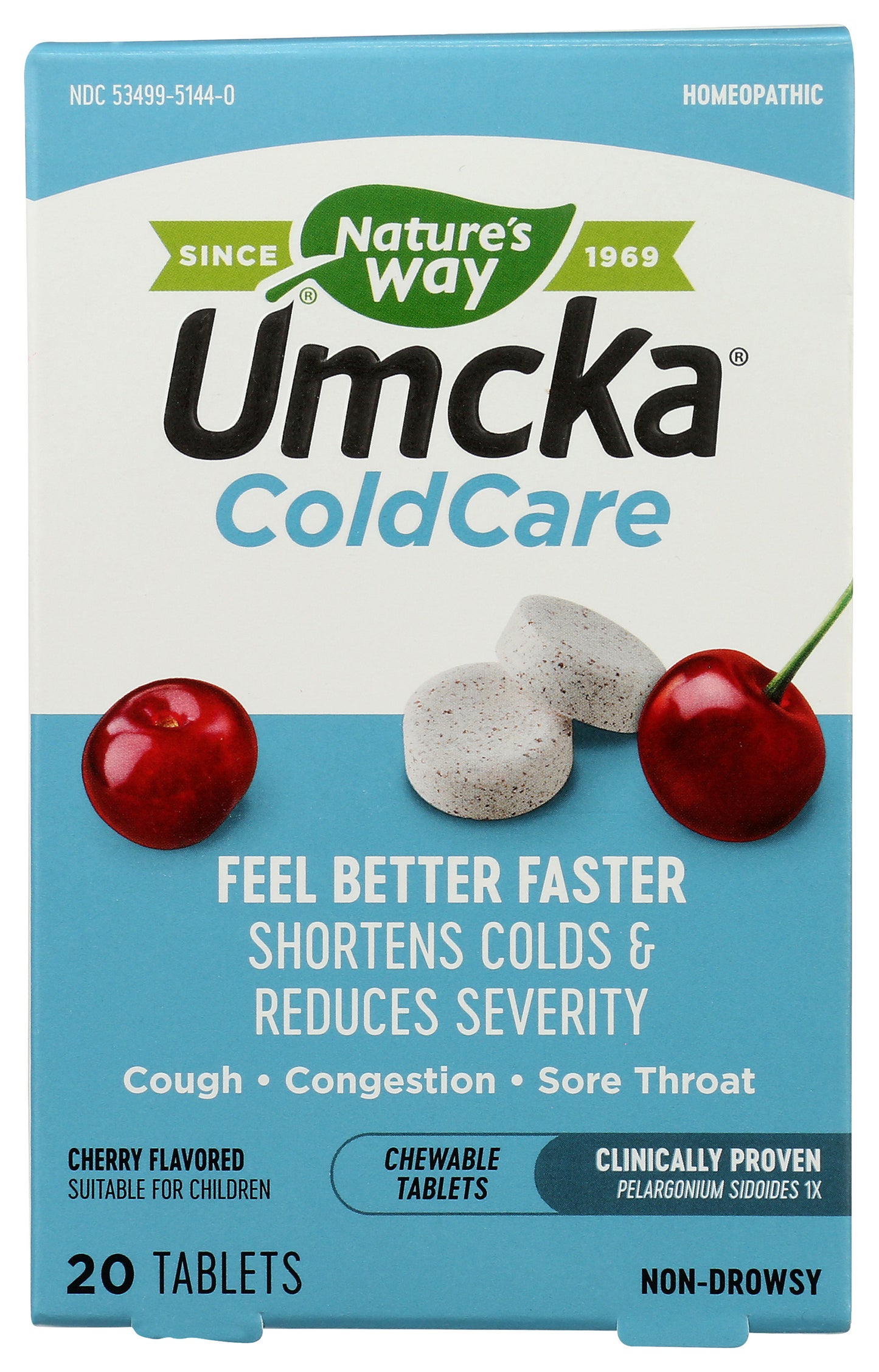 Nature's Way Umcka ColdCare 20 Tablets Front of Box