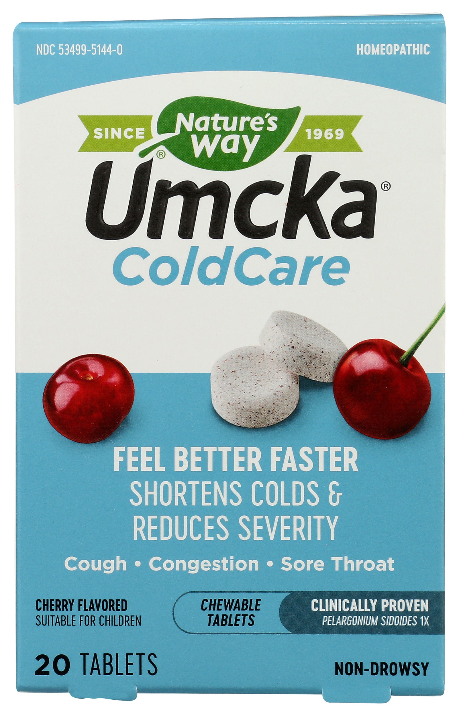 Nature's Way Umcka ColdCare 20 Tablets Front of Box