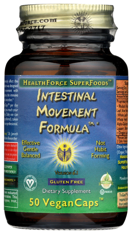 HealthForce SuperFoods Intestinal Movement Formula 50 VeganCaps Front