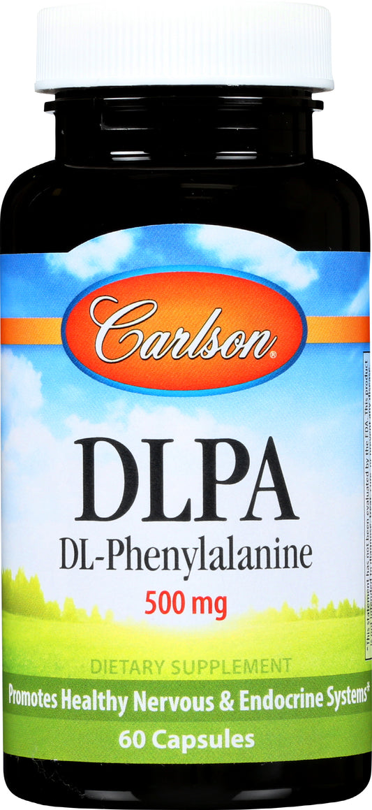 Carlson DLPA DL-Phenylalanine 500 mg 60 Capsules Front