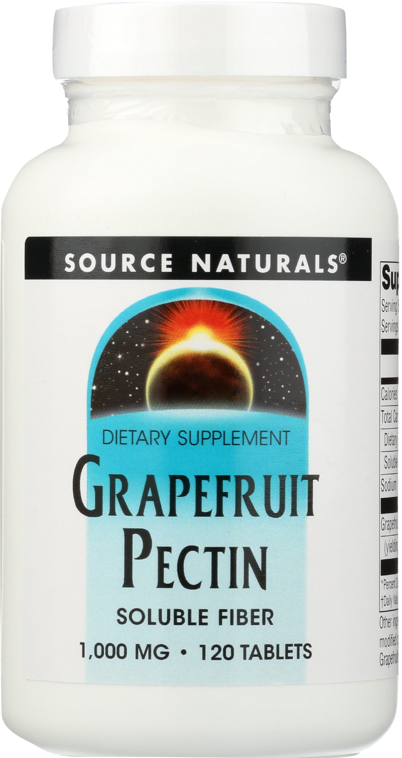Source Naturals Grapefruit Pectin 1,000mg 120 Tablets Front