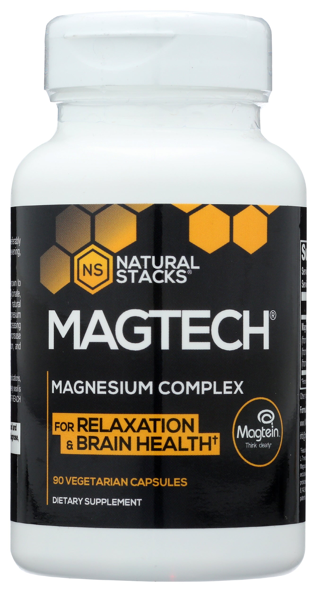 Natural Stacks Magtech Magnesium Complex 90 Capsules Front of Bottle
