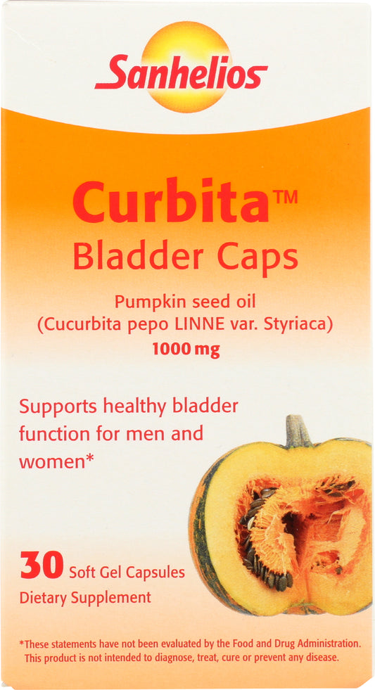 Sanhelios Curbita Bladder Caps 1,000mg Pumpkin Seed Oil 30 Soft Gel Capsules