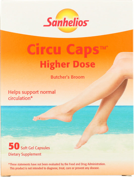 Sanhelios Elements Circu Caps Butcher's Broom Higher Dose 900 mg 50 Soft Gel Capsules Front