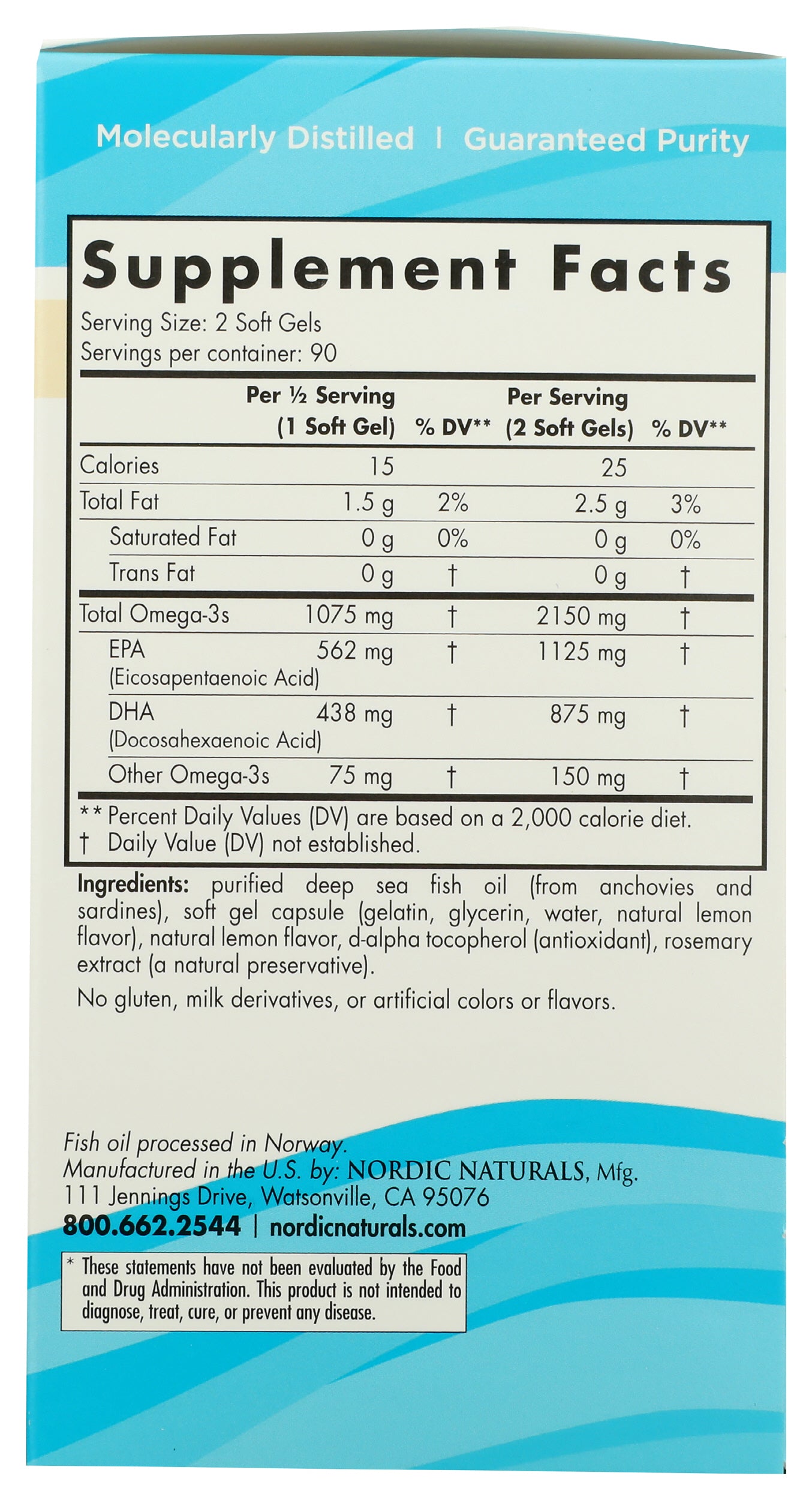 Nordic Naturals Ultimate Omega 2X 2150mg Back of Box