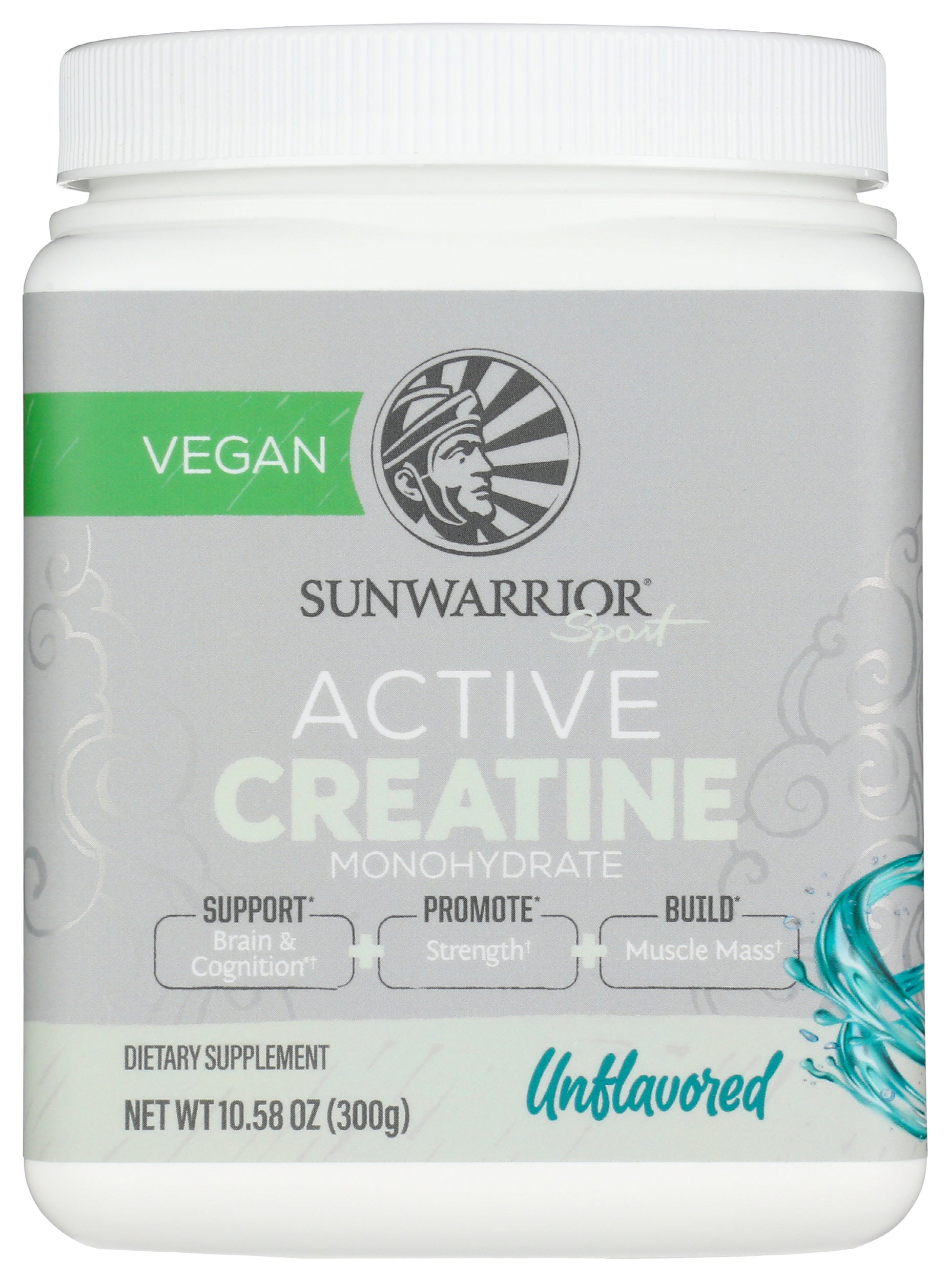 Sunwarrior Sport Active Creatine Unflavored 300g Front of Tub