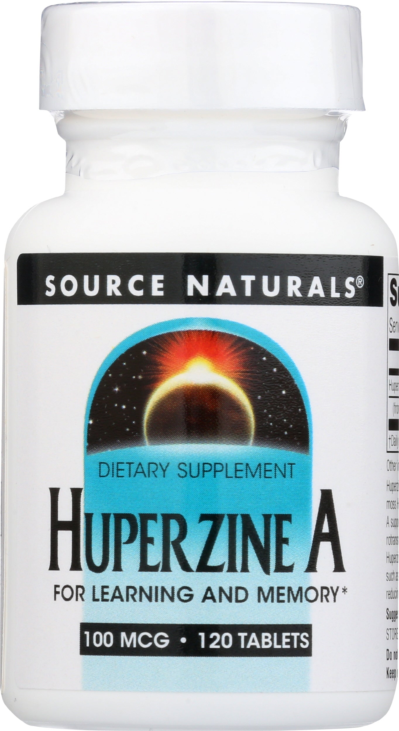 Source Naturals Huperzine A 100mcg 120 Tablets Front of Bottle
