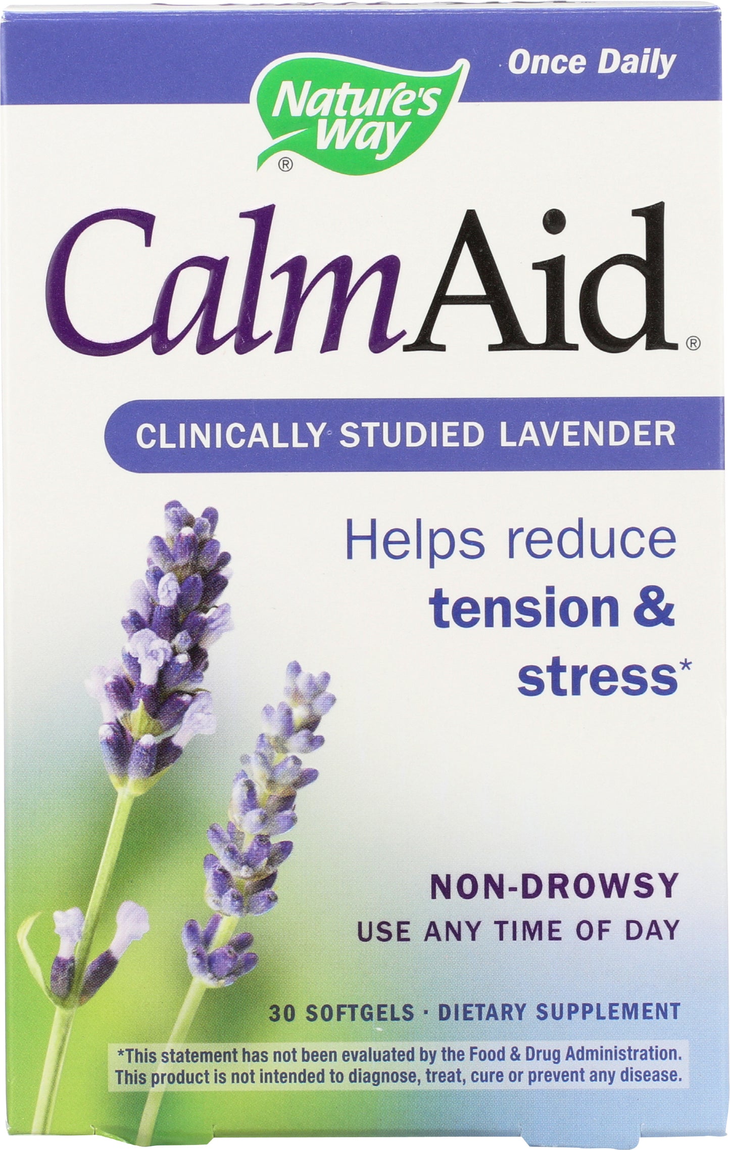 Nature's Way Calm Aid 30 Soft Gels Front of Box