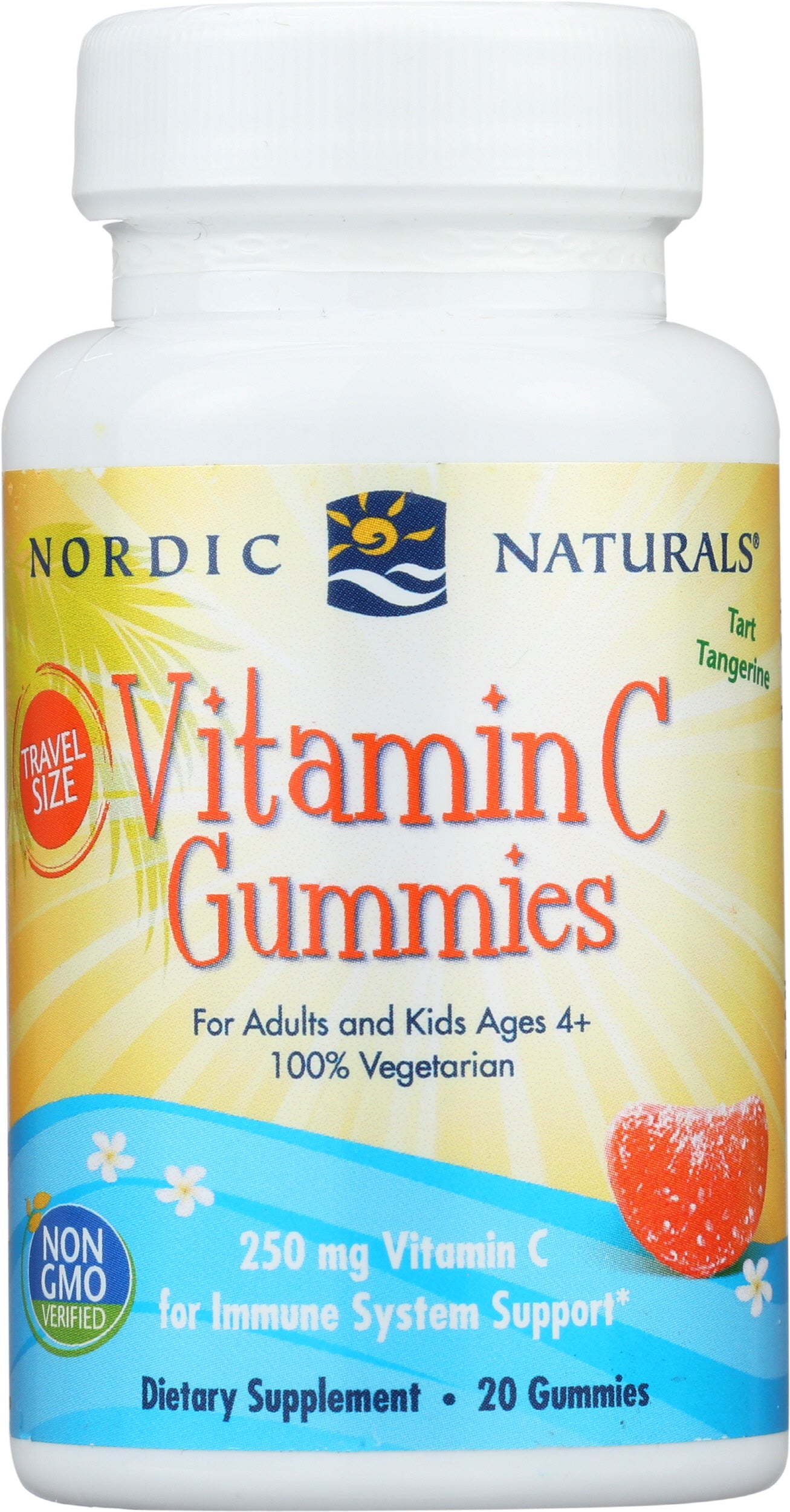 Nordic Naturals Vitamin C 250mg 20 Gummies Front of Bottle