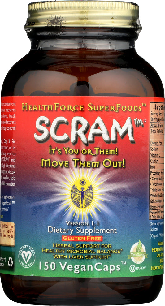 HealthForce SuperFoods SCRAM 150 VeganCaps Front