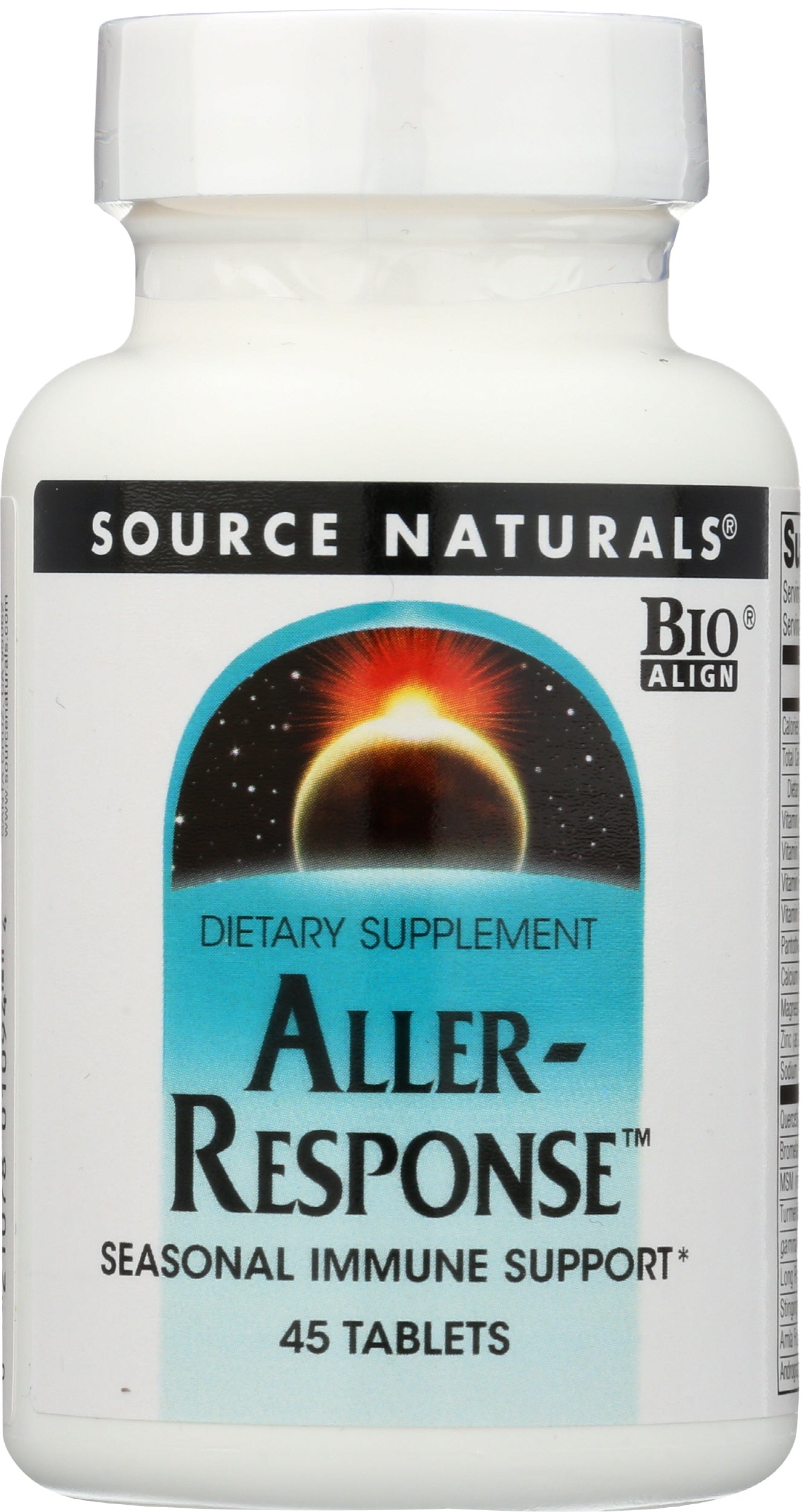 Source Naturals Aller-Response 45 Tablets Front of Bottle