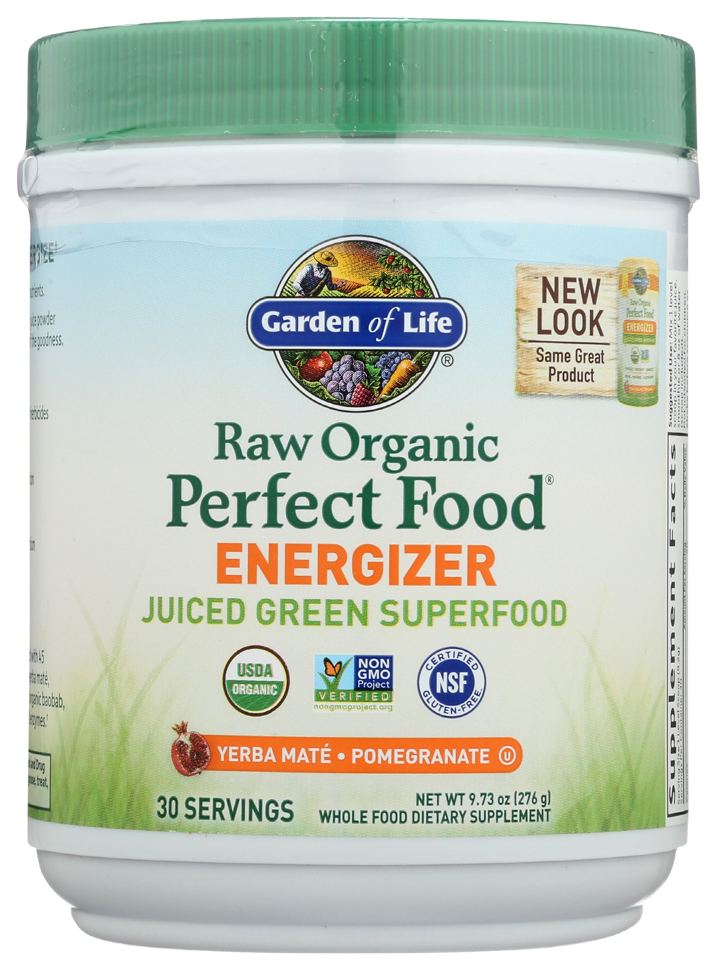 Garden of Life Raw Organic Perfect Food Energizer Front of Bottle