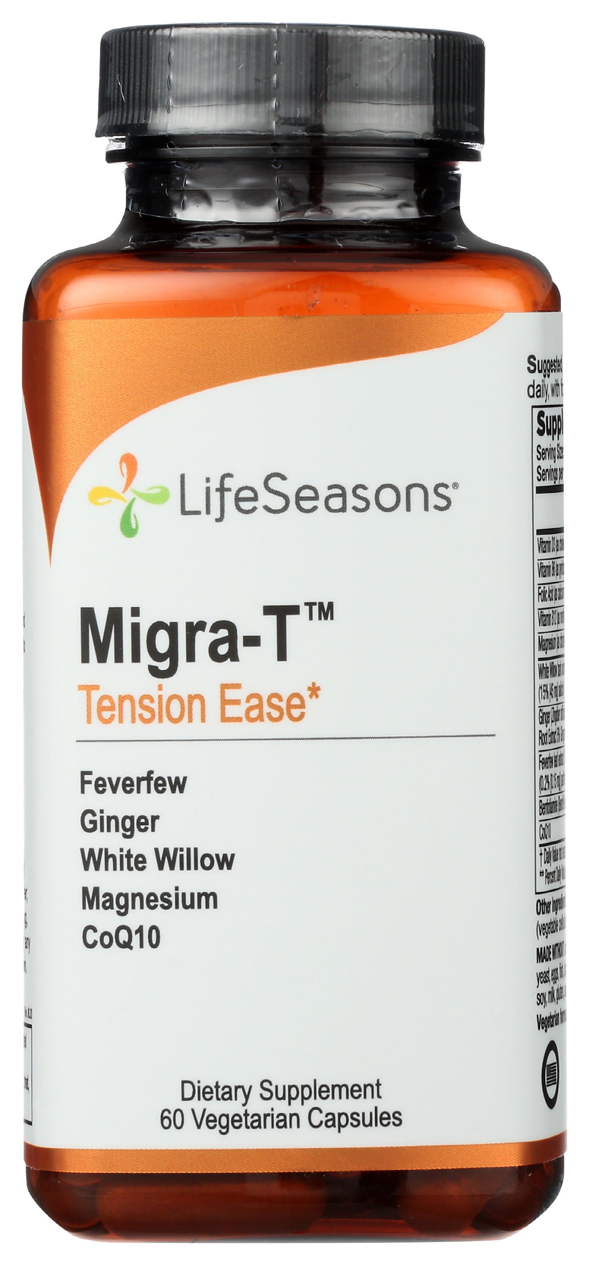 LifeSeasons Migra-T 60 Vegetarian Capsules Front of Bottle