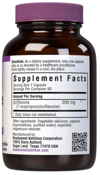 Bluebonnet Ipriflavone 300mg 60 Vegetable Capsules
