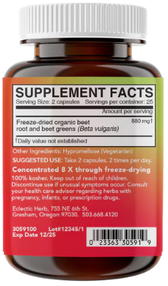 Eclectic Herb Beet Juice Powder 440mg 90 Veg Caps