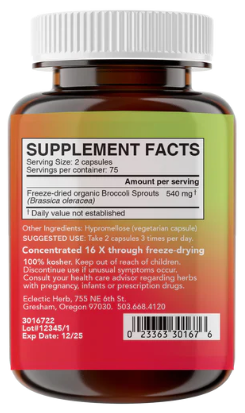 Eclectic Herb Broccoli Sprouts 50 Veg Caps