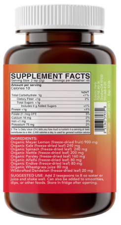 Eclectic Herb Lemon Greens Powder 90 g