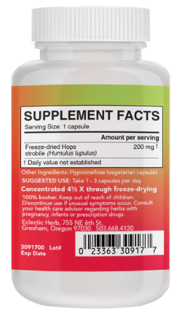 Eclectic Institute Hops 90 Non-GMO Veg Caps