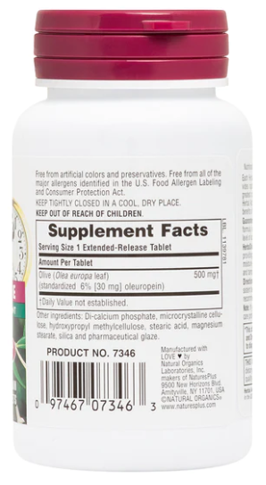 Natures Plus Olive Leaf Extended Release 30 Vegetarian Tablets