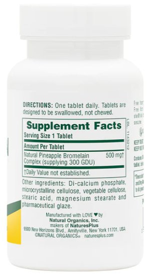 NaturesPlus Bromelain 500mg 60 Tablets