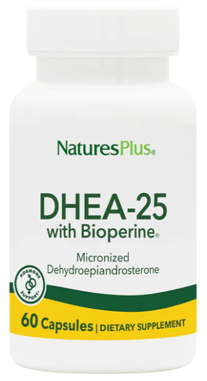 NaturesPlus DHEA-25 with Bioperine 60 Vegetarian Capsules