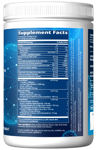 MRM Nutrition Driven Pre-Workout Boost Mixed Berries Flavored 350g