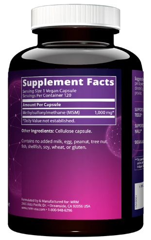 MRM Nutrition MSM 1000 mg 120 Vegan Capsules