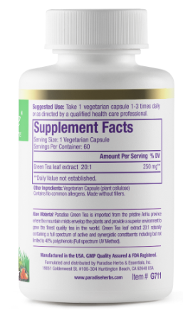 Paradise Green Tea 60 Vegetarian Capsules