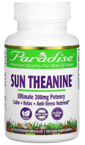 Paradise Sun Theanine 30 Vegetarian Capsules