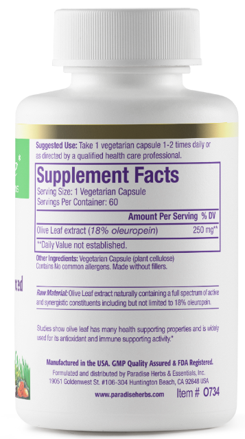 Paradise Olive Leaf 60 Vegetarian Capsules