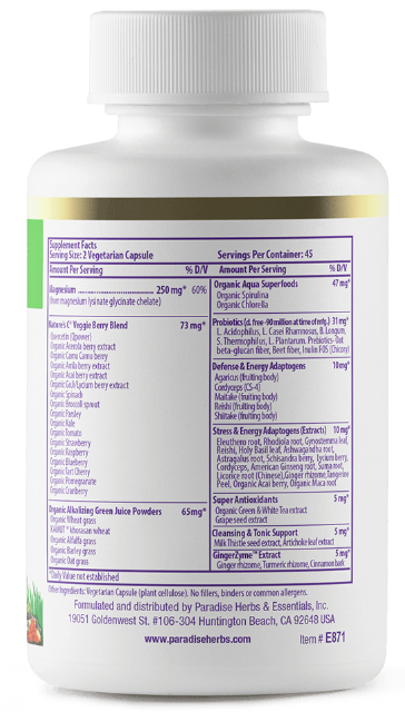 Paradise Earth's Blend Magnesium 90 Vegetarian Capsules