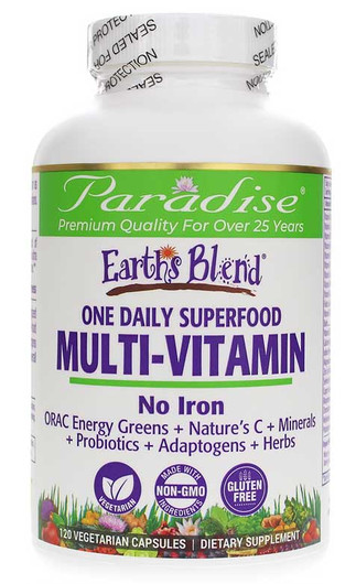 Paradise Earth's Blend Multivitamin No Iron 120 Capsules