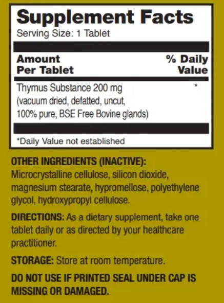 Ultra Enterprises Raw Thymus 60 Tablets