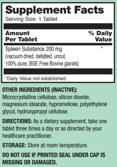 Ultra Enterprises Raw Spleen 60 Tablets