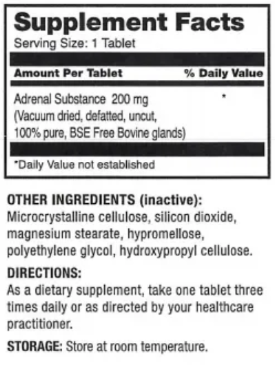 Ultra Enterprises Raw Adrenal 60 Tablets