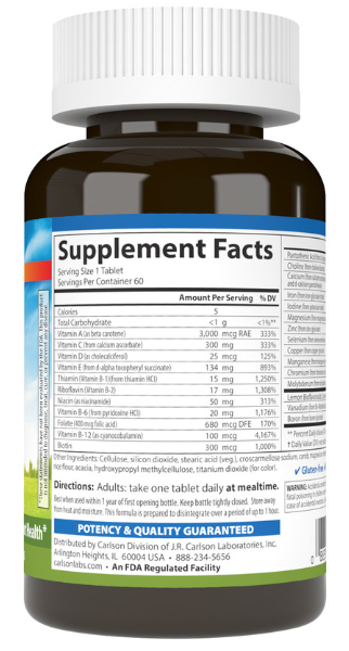 Carlson Super 1 Daily 180 Vegetarian Tablets